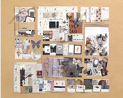 88 Vintage Planner Stickers, Background Paper