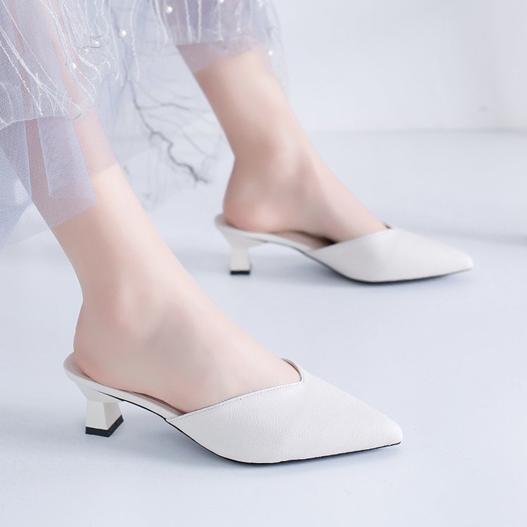 Sandales à enfiler pour femmes, chaussures blanches pour femmes