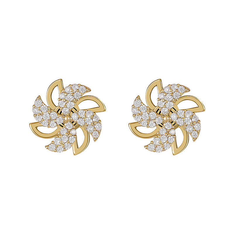 Rotating Windmill Earrings Temperament Women