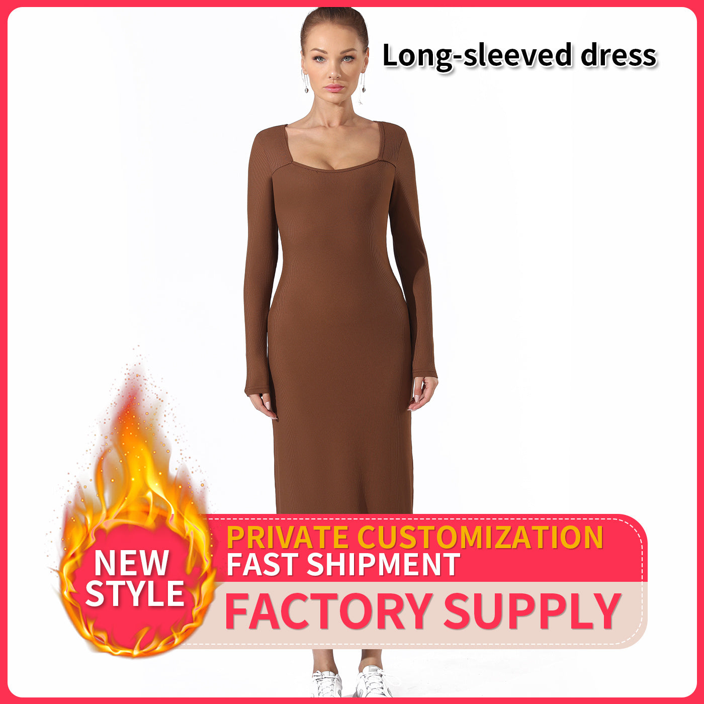 Robe simple de couleur unie pour femme