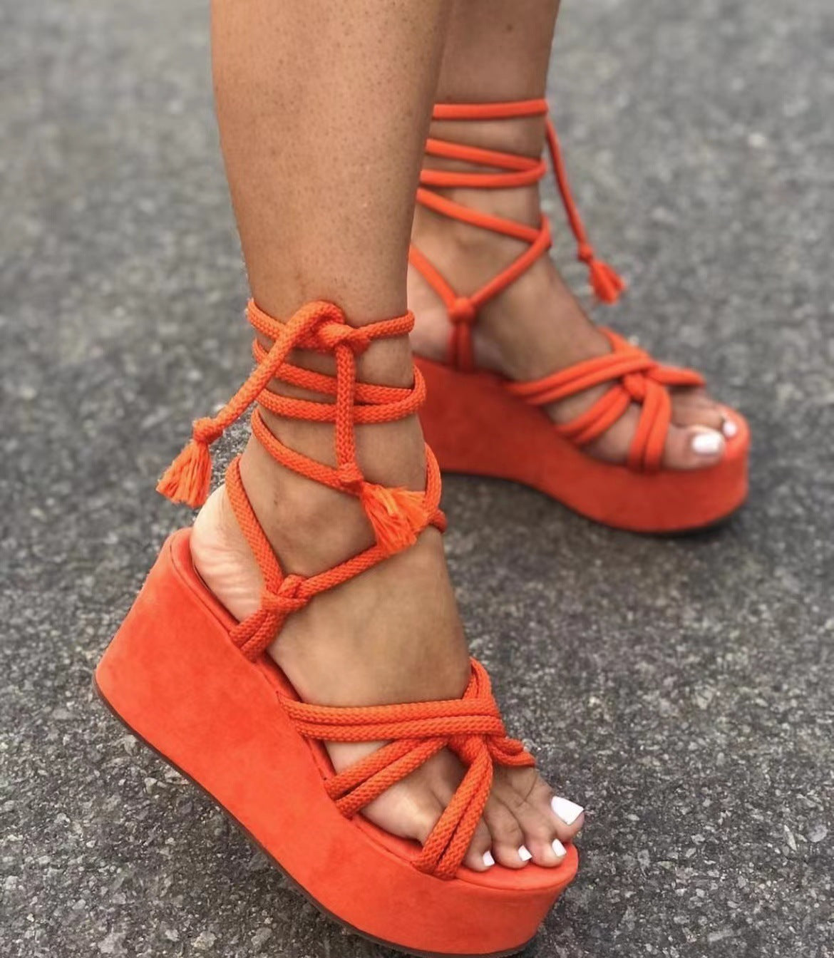 Chaussures compensées d'été pour femmes, sandales à talons hauts et à lanières