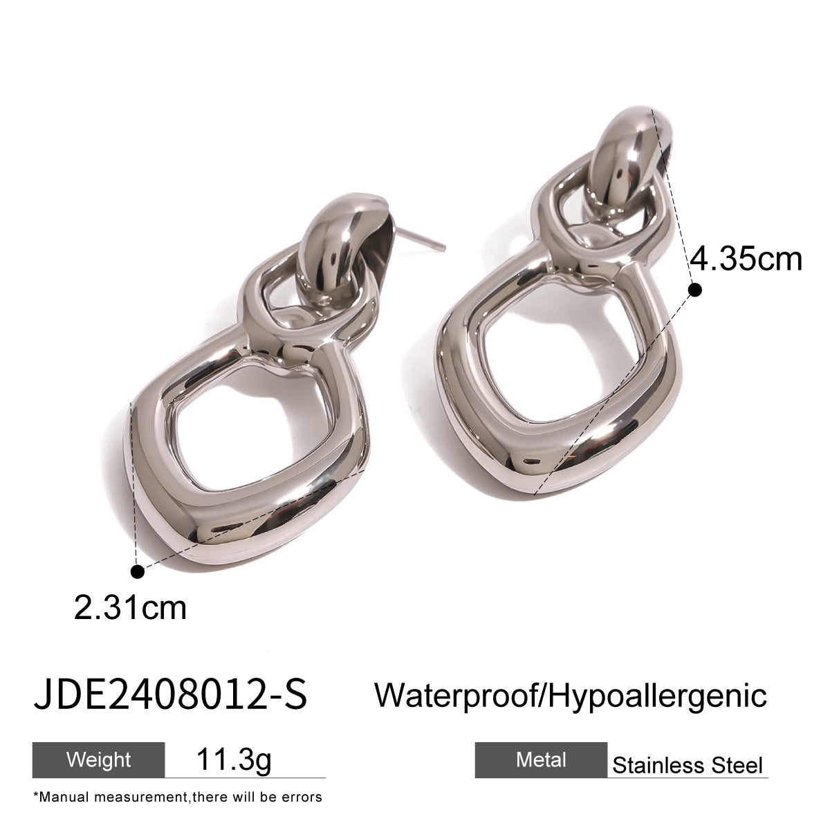 Stainless Steel Hollow Stud Earrings Advanced Geometry