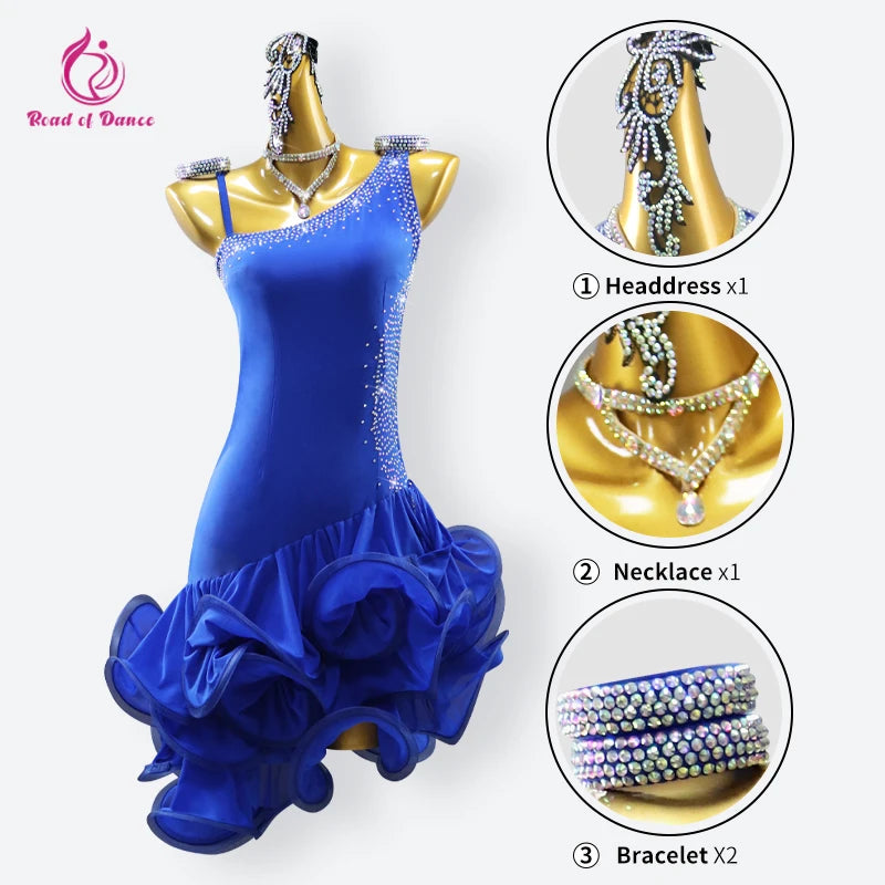 Womens Dress Latin American Clothes Girls Party Dance Stage Costume Practice Competition Costume 2025 Female Evening Sports Suit