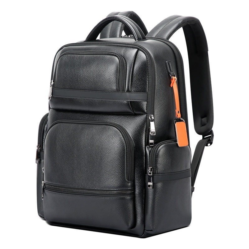 Sac à dos d'affaires en cuir pour homme, grande capacité, pour ordinateur