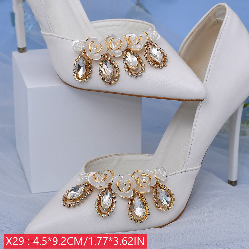 Chaussures de mariage à talons hauts pour femmes, accessoires de mode avec boucle, décoration de vêtements