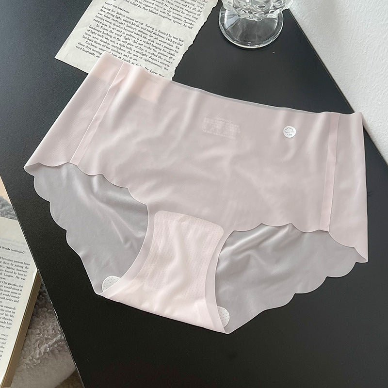 Sous-vêtements d'été en soie glacée sans couture, ultra-fins, grande taille, pour femmes