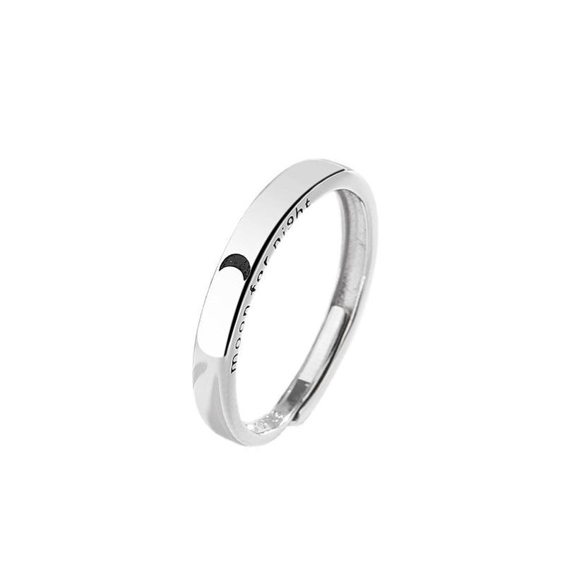 Men's And Women's Sterling Silver Sun Moon Star Couple Rings