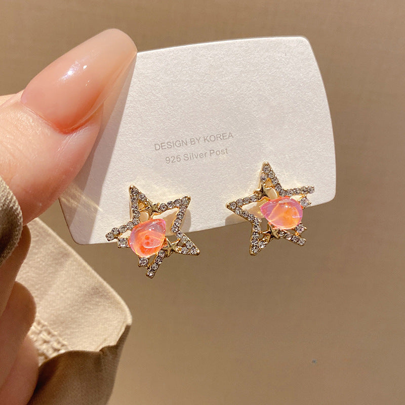 Boucles d'oreilles à tige pentagramme, élégantes et luxueuses, à prix abordable, Advanced Sense