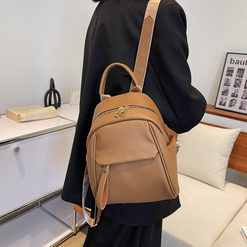 Sac à dos tendance en PU souple pour femme, petit, mignon, cartable pour étudiante