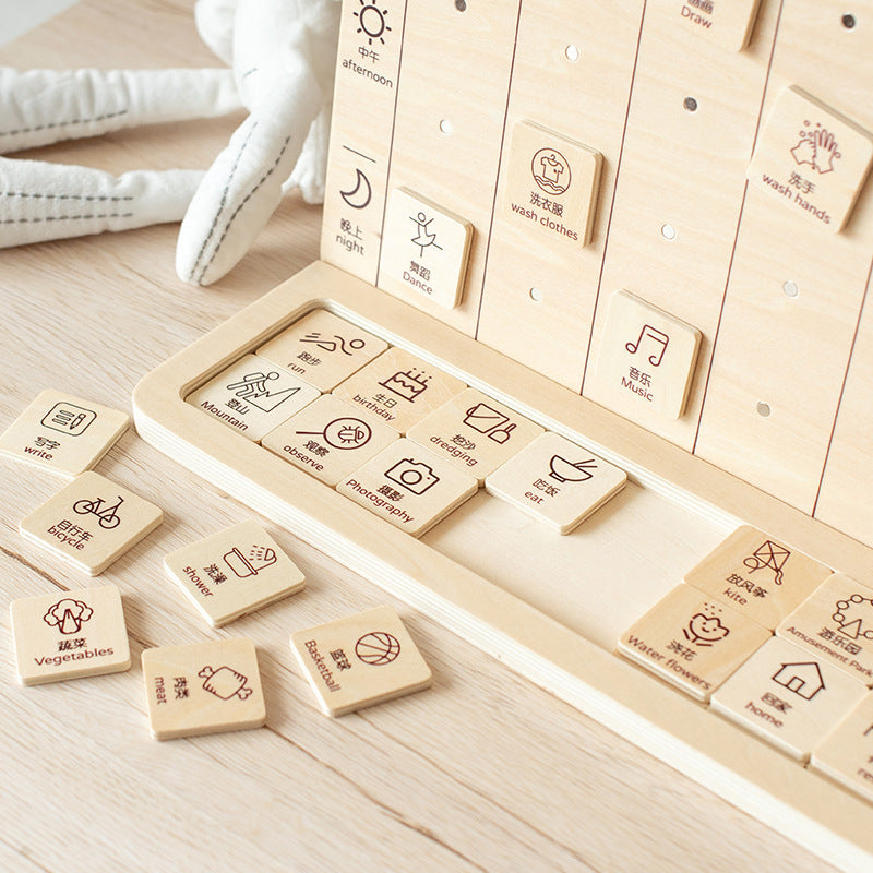 Children's Wooden Punch Card Multipurpose Daily Weekly Planner