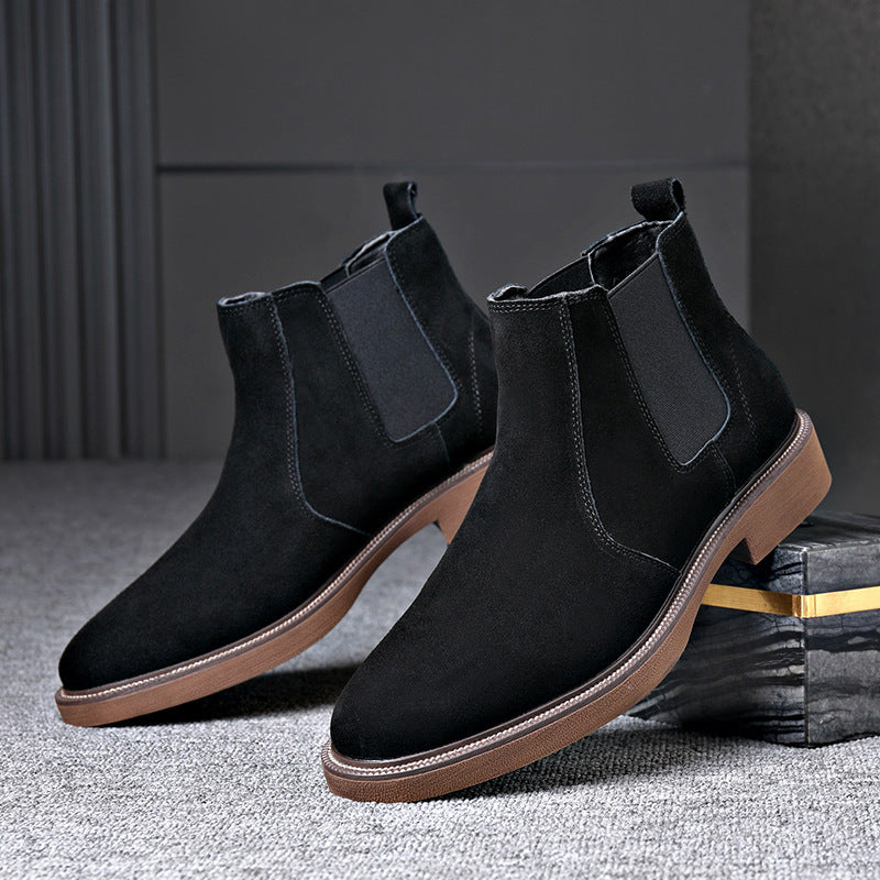Bottines pointues en daim et polaire pour homme, nouvelle collection automne-hiver