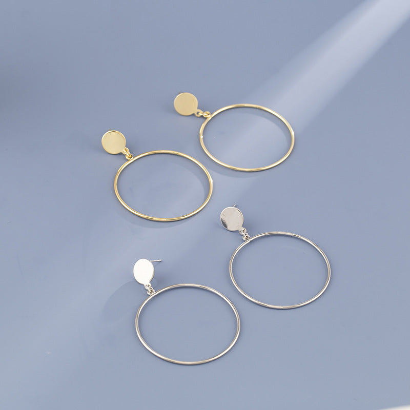 Exaggerated And Personalized Metal Circle Earrings Simple