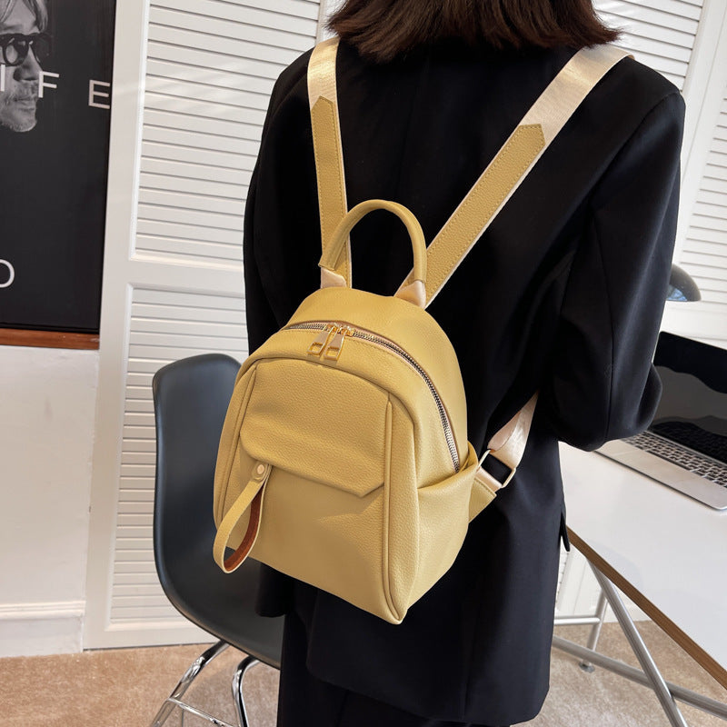 Sac à dos tendance en PU souple pour femme, petit, mignon, cartable pour étudiante