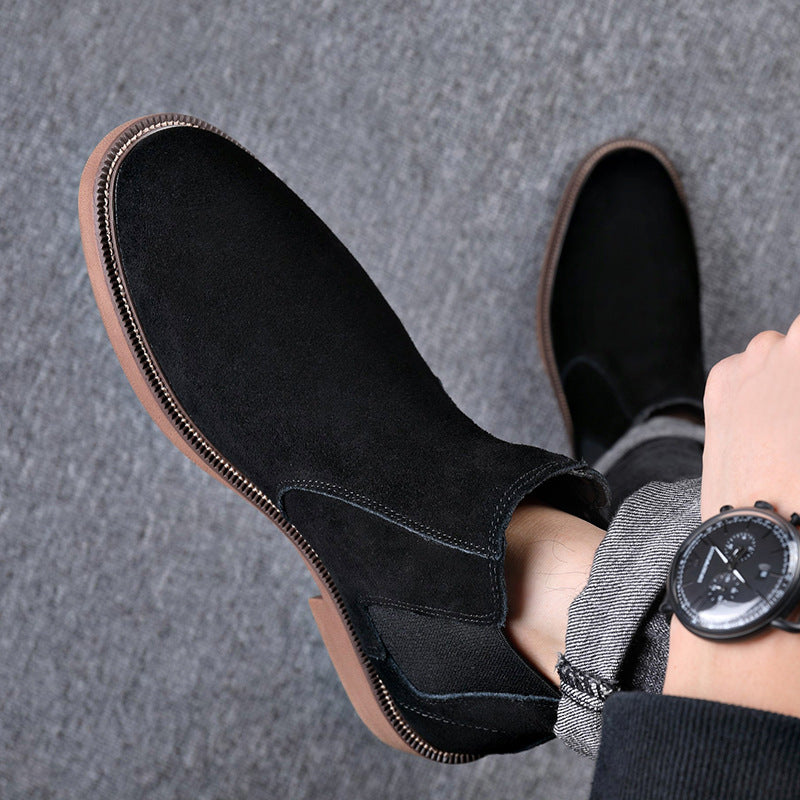 Bottines pointues en daim et polaire pour homme, nouvelle collection automne-hiver