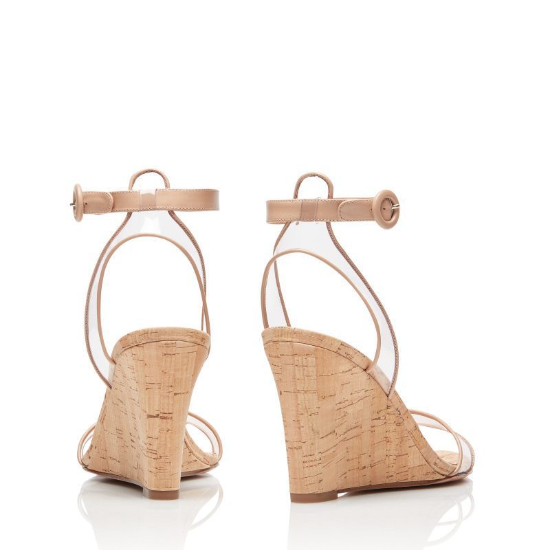 Sandales tendance en PVC à semelles compensées en bois pour femmes