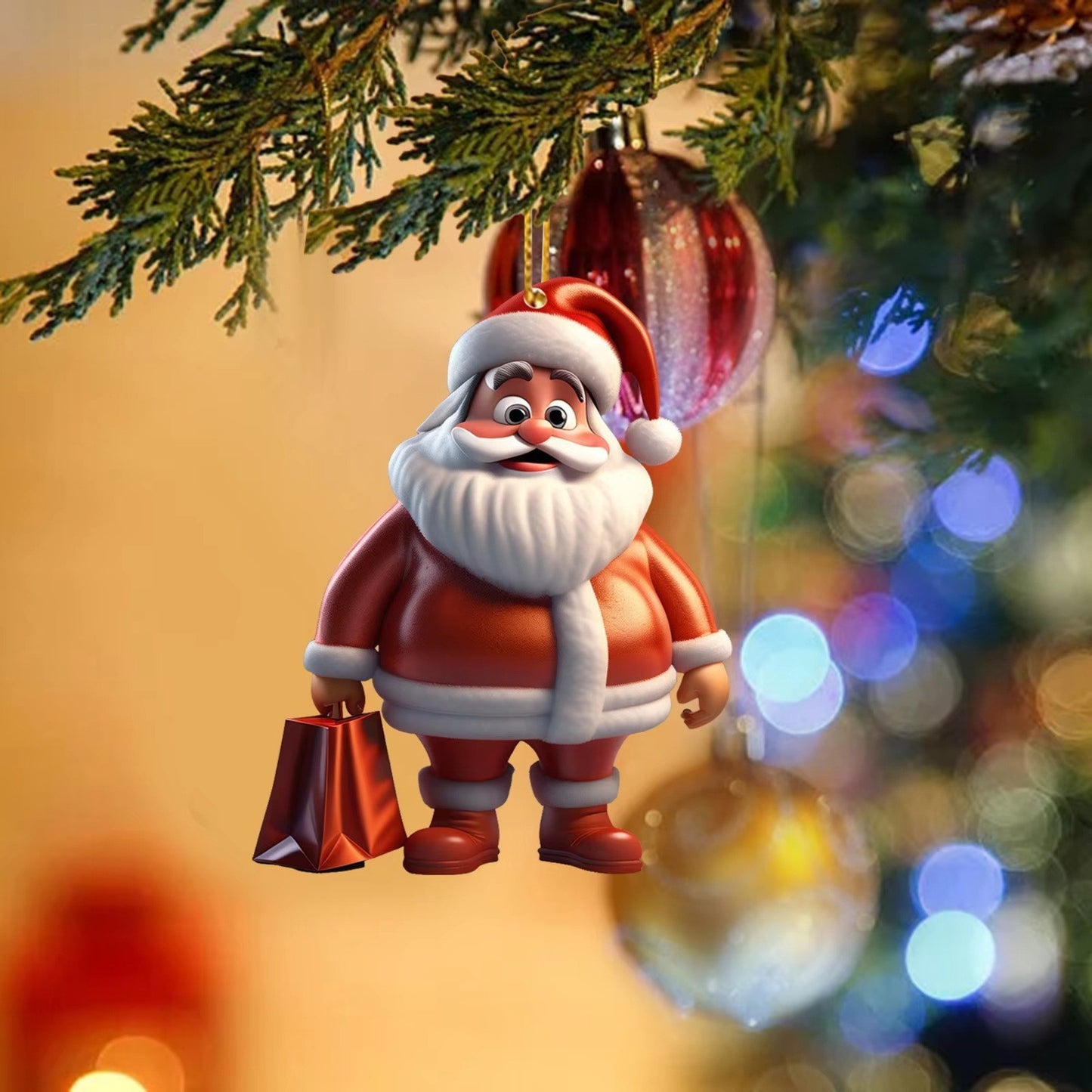 Acrylic Santa Claus Festival Atmosphere Decorations Pendant