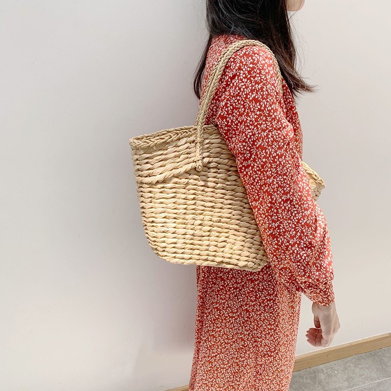 Sacs à main en rotin pour femmes, sacs en osier tendance