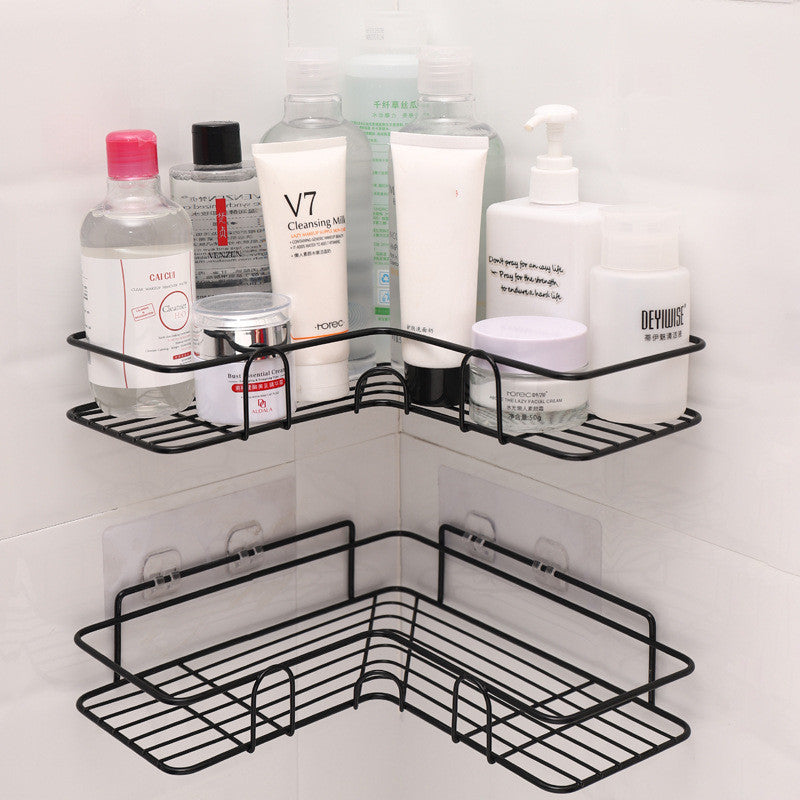 Bathroom corner shower shelf for storage