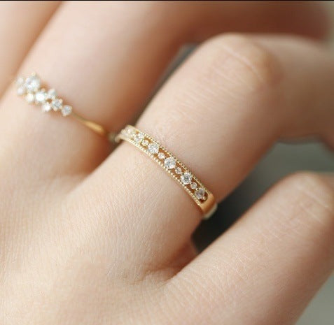 Simple Fashion Zircon Ring Women