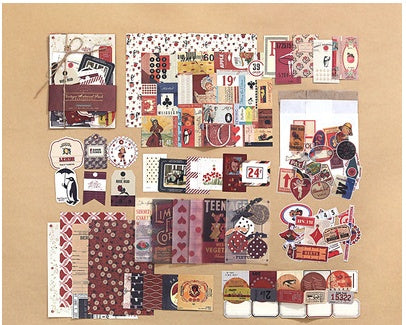 88 Vintage Planner Stickers, Background Paper