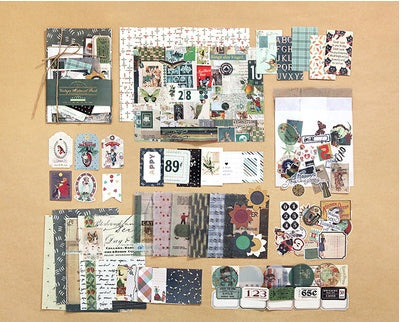 88 Vintage Planner Stickers, Background Paper