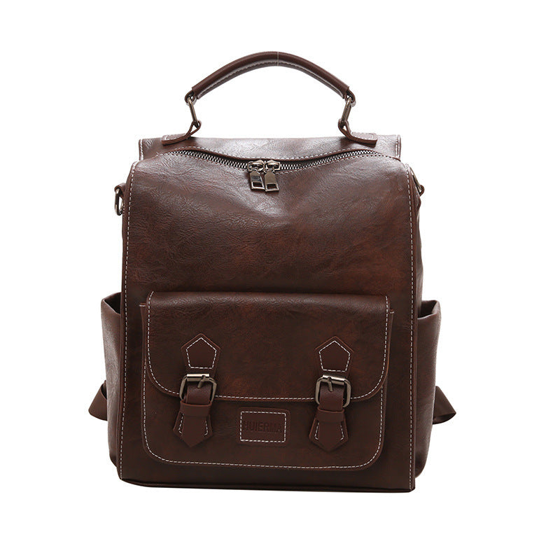 Sac à dos rétro de grande capacité pour femme, style universitaire