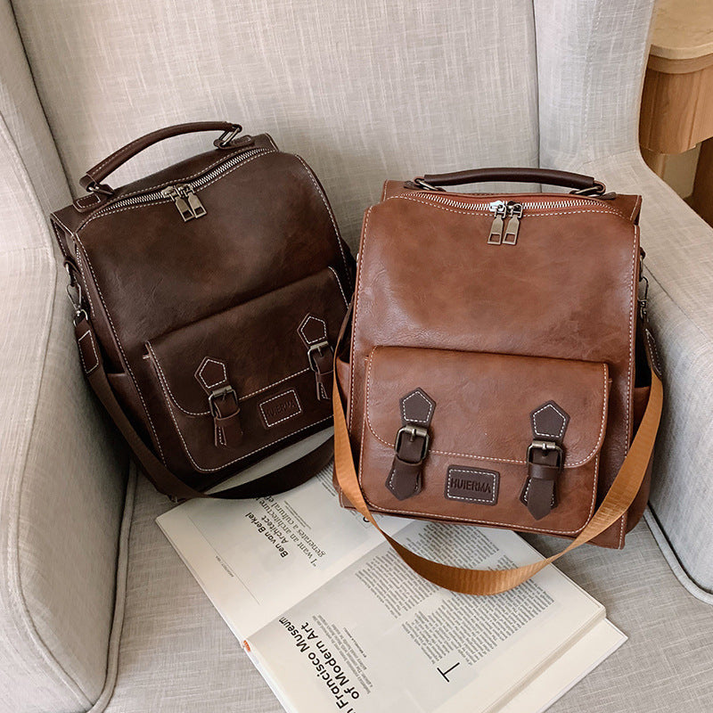 Sac à dos rétro de grande capacité pour femme, style universitaire