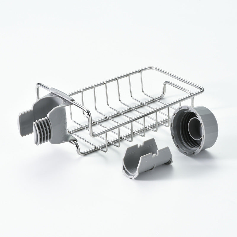 Égouttoir d'évier réglable, support de rangement pour éponge, support de robinet, égouttoir à savon, étagère, panier, organisateur, accessoires de cuisine et de salle de bain