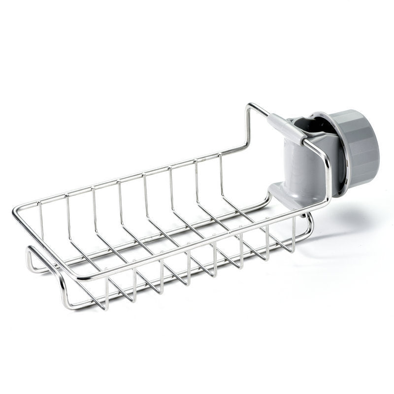 Égouttoir d'évier réglable, support de rangement pour éponge, support de robinet, égouttoir à savon, étagère, panier, organisateur, accessoires de cuisine et de salle de bain
