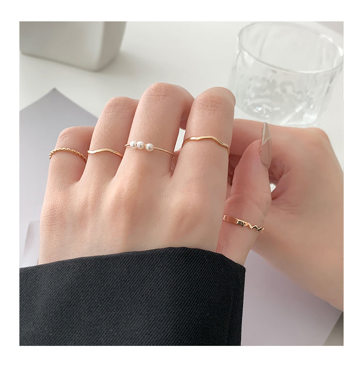 Women'S 5 Round Gold And Silver Rings, Fashionable  Ring, Women'S Jewelry One