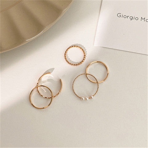 Women'S 5 Round Gold And Silver Rings, Fashionable  Ring, Women'S Jewelry One