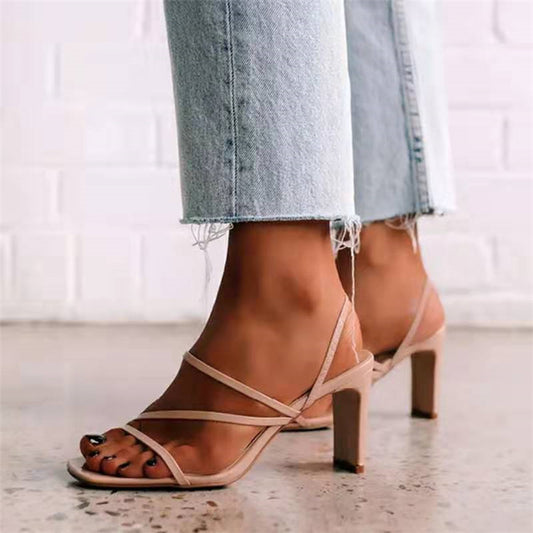 Sandales à talons aiguilles grande taille 36-43 pour femme, chaussures à talons hauts pour dame