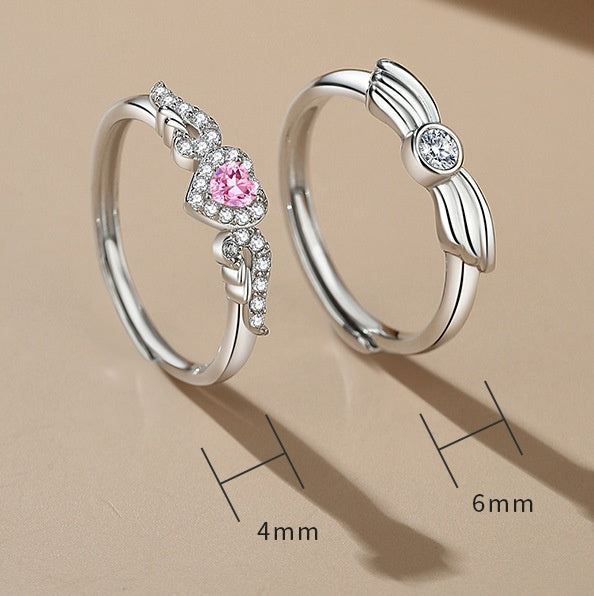S925 Silver Couple Rings Fashion All-matching