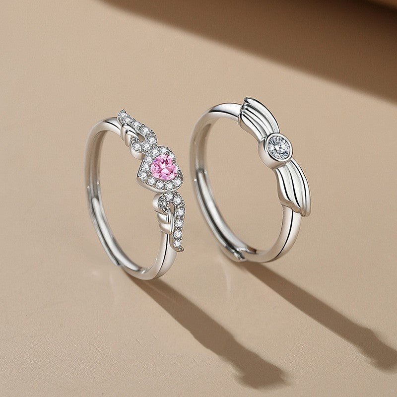 S925 Silver Couple Rings Fashion All-matching