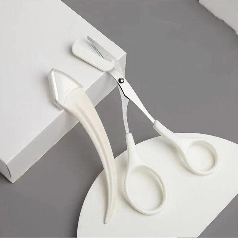 Couteau à sourcils avec peigne incurvé en forme de lune, petit accessoire de beauté