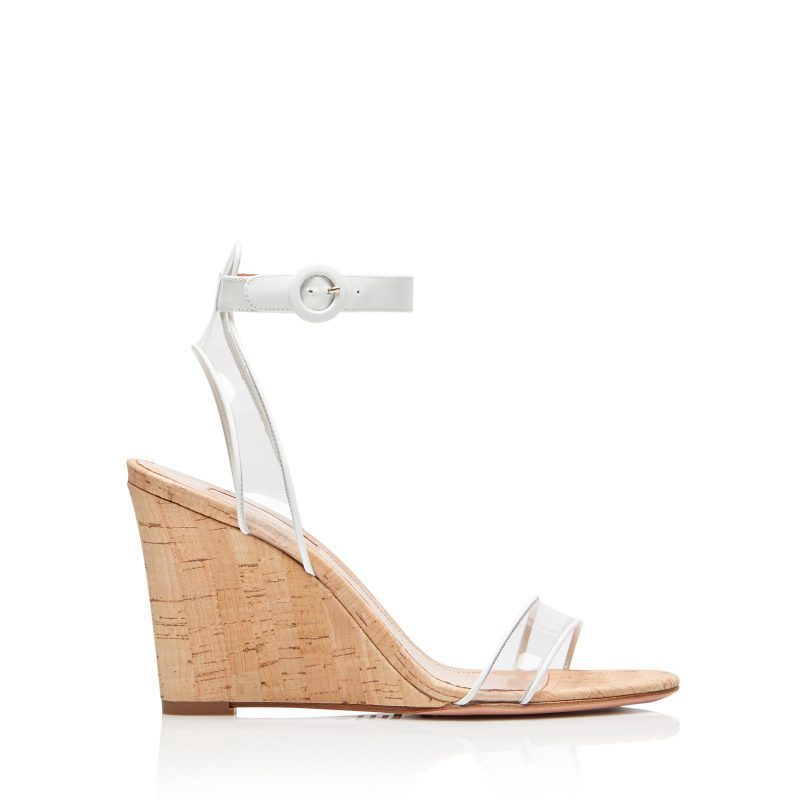 Sandales tendance en PVC à semelles compensées en bois pour femmes