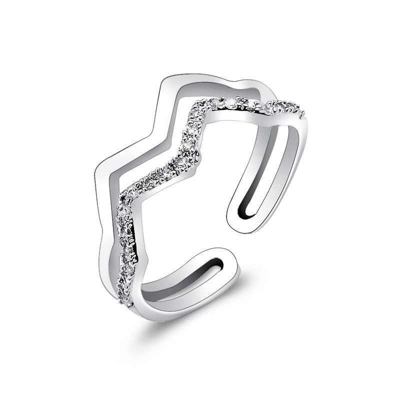 Personalized Double-layer Wave Ring For Women
