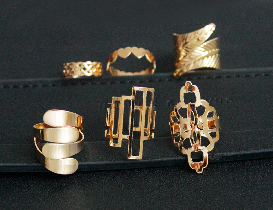 R065 European and American popular foreign trade explosions Six sets of rings Personality ring Factory direct sales