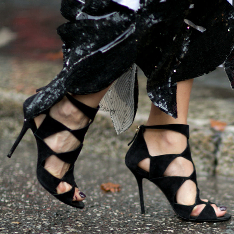 women's shoes spring and summer / black sexy stiletto sandals women