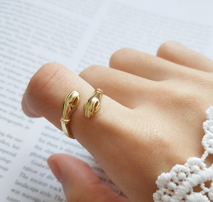 S925 Silver Personality Trend Designer Independent Design Finger Hug Rings