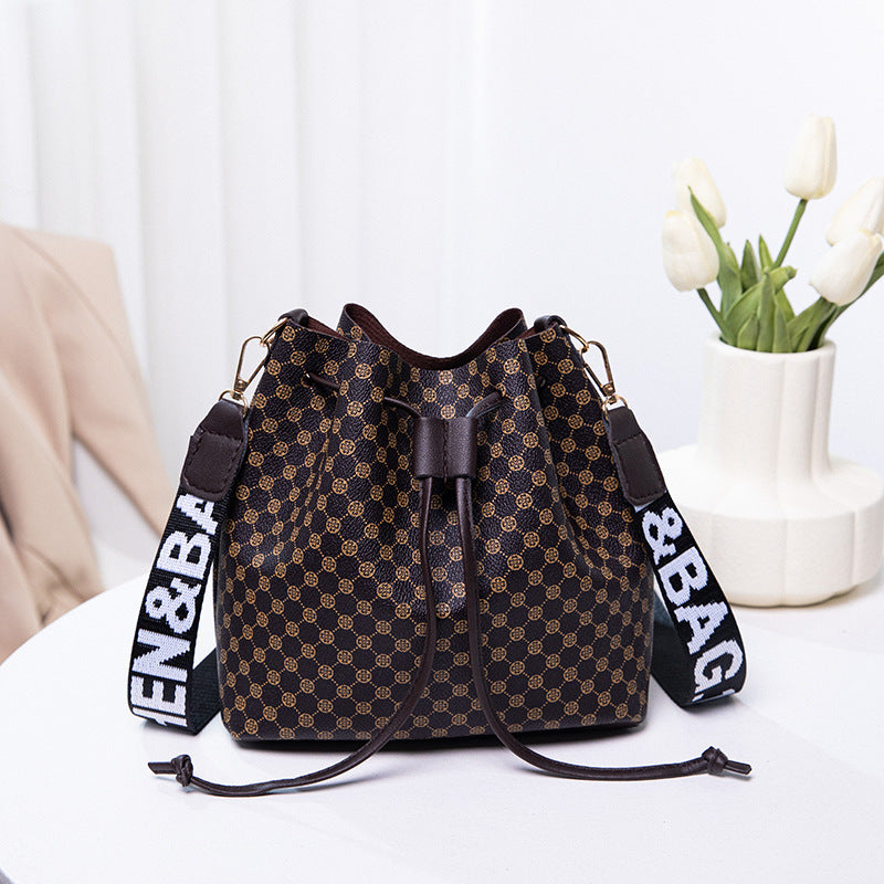 Sac seau imprimé pour femme, sac à bandoulière grande capacité, tendance