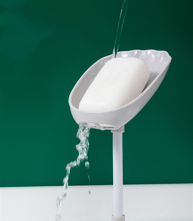 Perforation-free soap holder with creative drainage