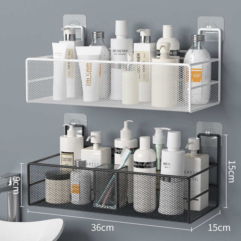 Wall-mounted bathroom shelf for storage
