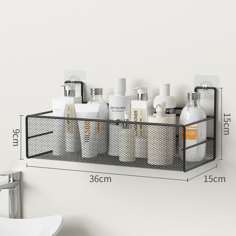 Wall-mounted bathroom shelf for storage