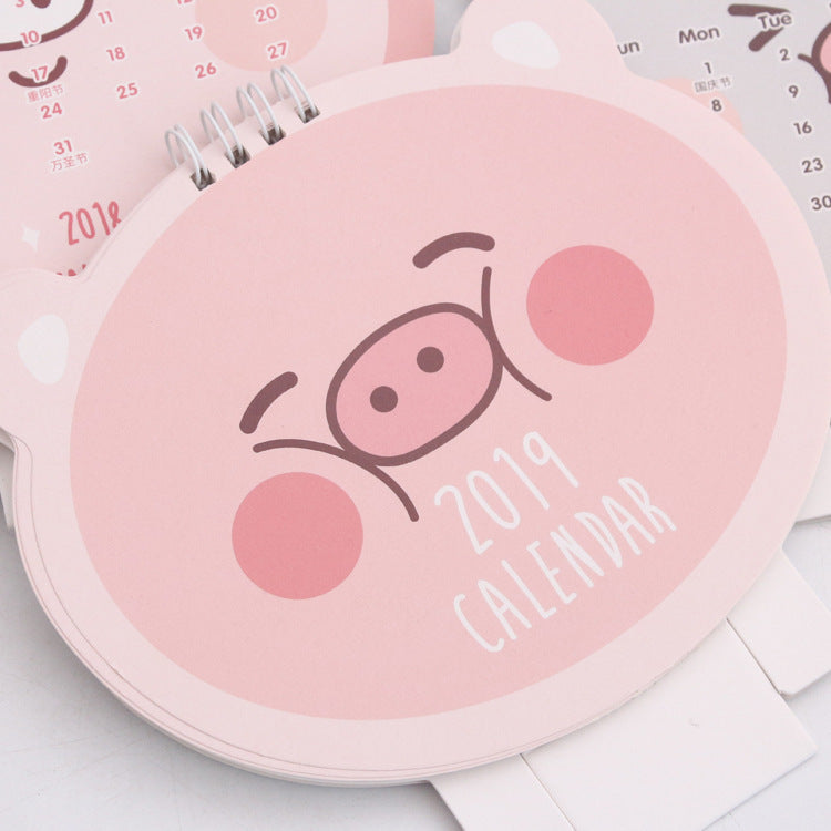Lovely Happy Pig Desktop Calendar DIY Table Calendars Daily Schedule Planner