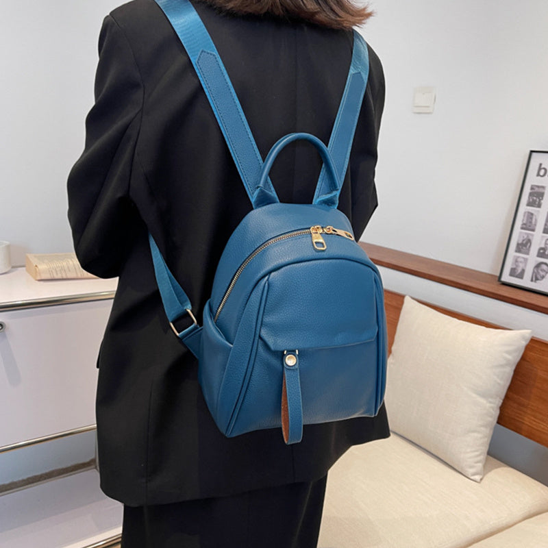 Sac à dos tendance en PU souple pour femme, petit, mignon, cartable pour étudiante