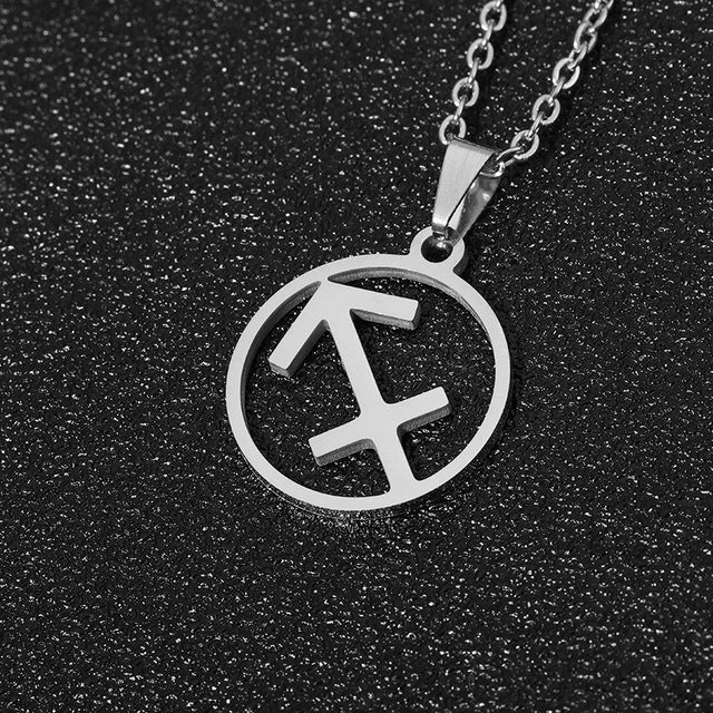 Collier en acier inoxydable plaqué sous vide avec 12 constellations