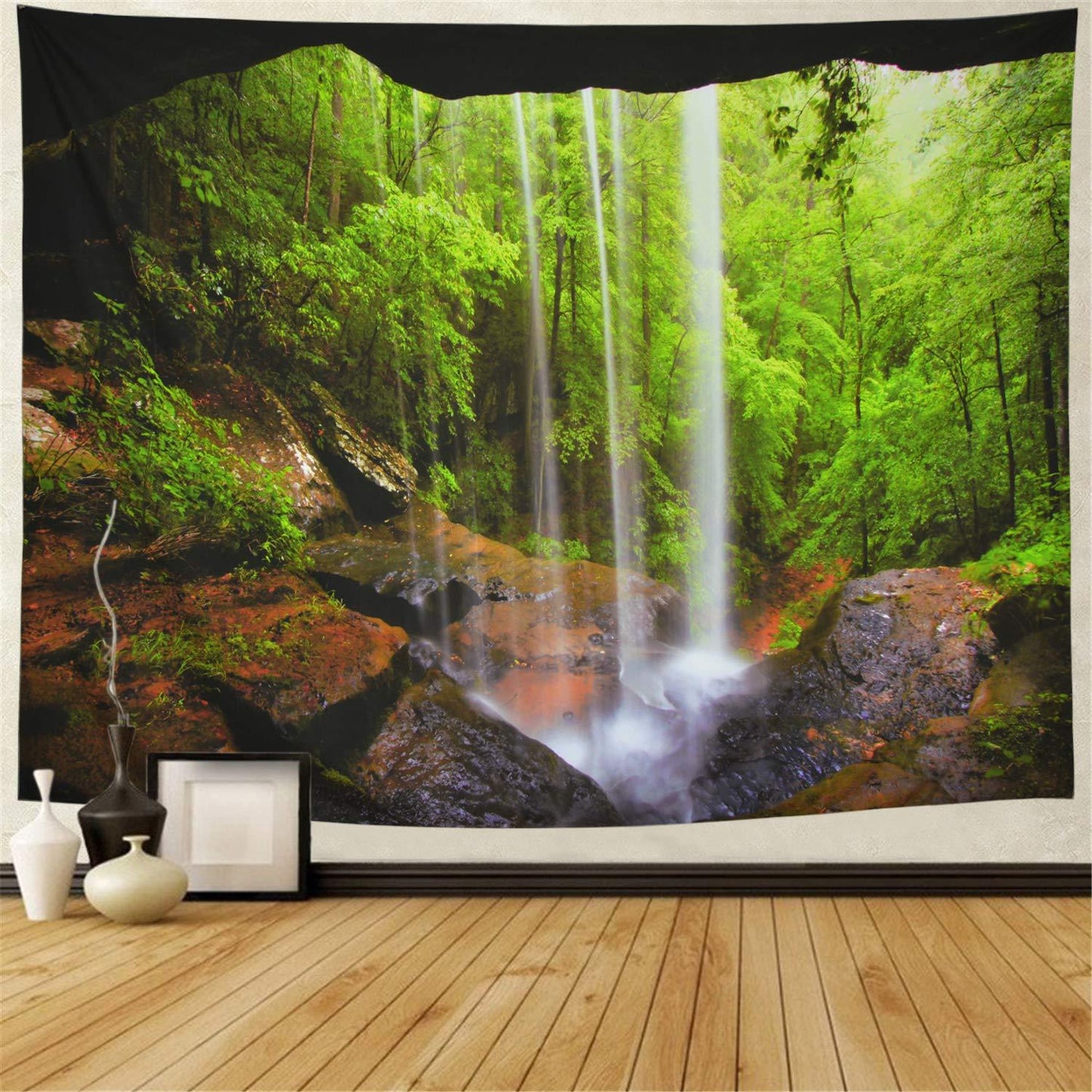 Grande tapisserie magnifique forêt naturelle, grande tenture murale hippie, tapisseries murales bohèmes, décoration murale mandala