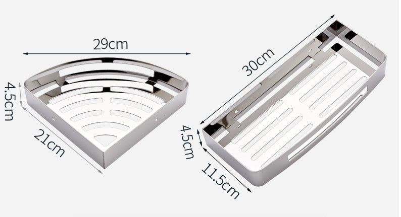 Bathroom corner shelf for toilet accessories