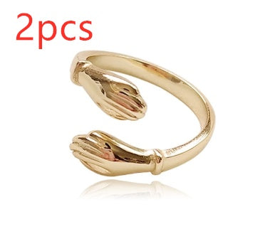 S925 Silver Personality Trend Designer Independent Design Finger Hug Rings